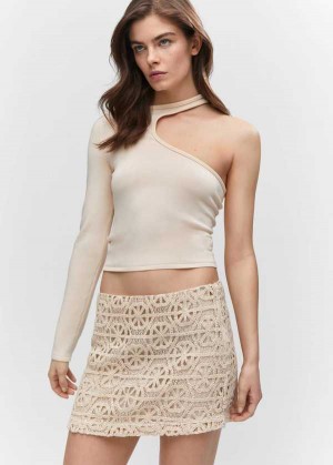 Mango Crochet Mini Skirt | MNG-24169