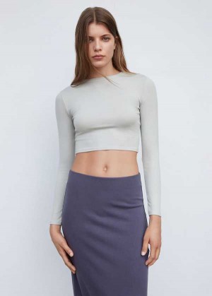 Mango Cropped Modal T-shirt | MNG-25103