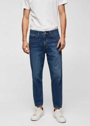 Mango Dark-wash Tapered-fit Jeans | MNG-21857