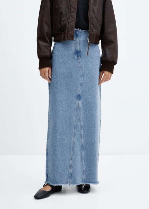 Mango Denim Long Skirt | MNG-24053