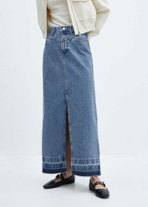 Mango Denim Long Skirt | MNG-24077