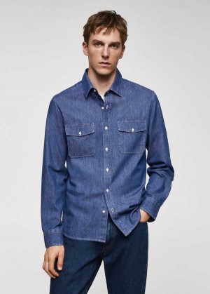 Mango Denim Overshirt With Pockets | MNG-22232