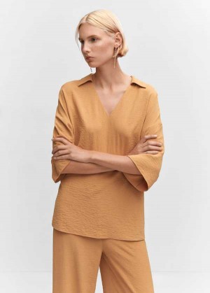 Mango Double Shirt-collar Blouse | MNG-25338