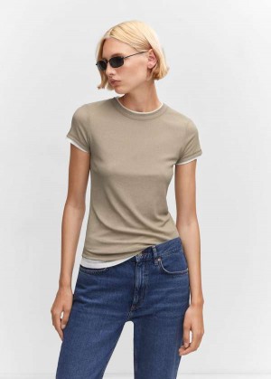 Mango Double-layered T-shirt | MNG-24999