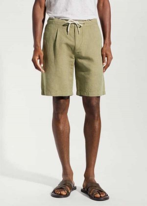 Mango Drawstring Linen Bermuda Shorts | MNG-22476