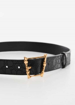 Mango Embossed Přezkou Croc-effect Belt | MNG-22961