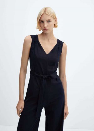 Mango Embroidered Jumpsuit With Belt | MNG-25776