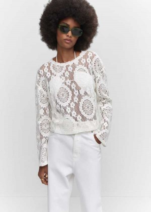 Mango Embroidered Openwork T-shirt | MNG-25094