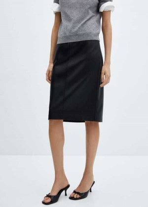 Mango Faux-leather Pencil Skirt | MNG-24259