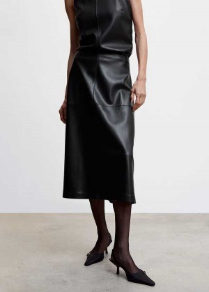 Mango Faux-leather Skirt | MNG-24225