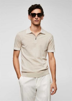 Mango Fine-knit Polo Shirt With Na Zip | MNG-21691