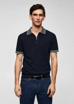 Mango Fine-knit Polo Shirt With Na Zip | MNG-21690