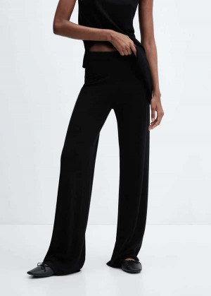 Mango Fine-knit Wideleg Pants | MNG-24478