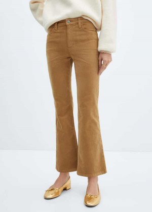 Mango Flared Cropped Corduroy Jeans | MNG-23970