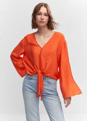 Mango Flared-sleeve Blouse With Bow | MNG-25298