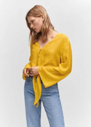 Mango Flared-sleeve Blouse With Bow | MNG-25255