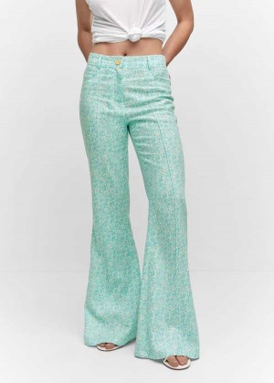 Mango Floral Linen Pants | MNG-24434