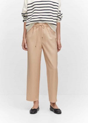 Mango Flowy Rovný-fit Pants With Bow | MNG-24393