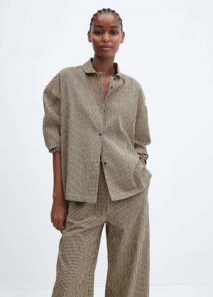 Mango Gingham-check Bavlněné Pajamas | MNG-23674