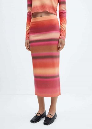 Mango Gradient-print Pletené Skirt | MNG-24212