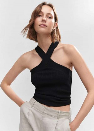 Mango Halter-neck Pletené Top | MNG-24761