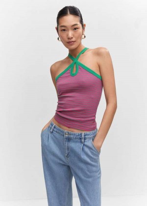 Mango Halter-neck Pletené Top | MNG-24764