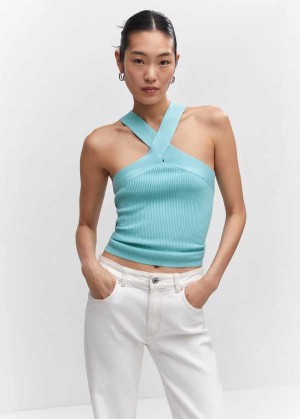 Mango Halter-neck Pletené Top | MNG-24771