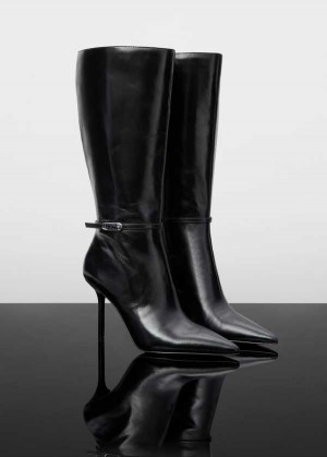 Mango Heel Læder Boot | MNG-23624