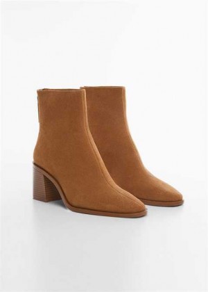 Mango Heel Semišové Ankle Boot | MNG-23517