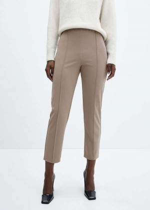 Mango High-waist Hubená Pants | MNG-24298