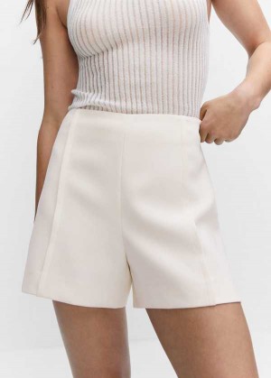 Mango High-waist Rovný Shorts | MNG-24609