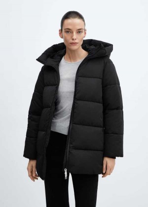 Mango Hood Prošívaný Coat | MNG-26500