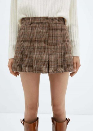 Mango Houndstooth Plisovaný Skirt | MNG-24003