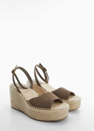 Mango Klínku Læder Sandals | MNG-23474