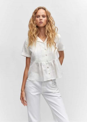 Mango Krajkové Blouse With Ruffles | MNG-25430