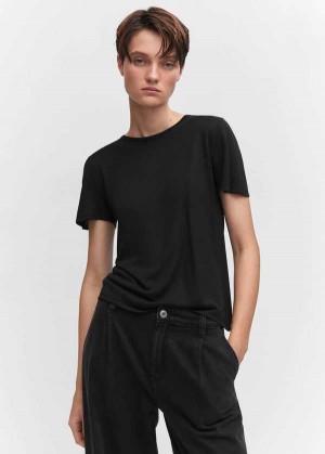 Mango Krátké-sleeved Pletené Shirt | MNG-25086