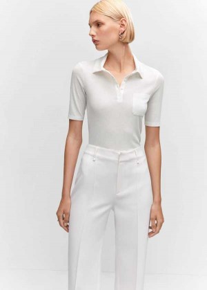 Mango Krátké-sleeved Polo Shirt With Buttons | MNG-25068