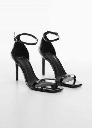 Mango Lakovaná Læder-effect Páskové Sandals | MNG-23609