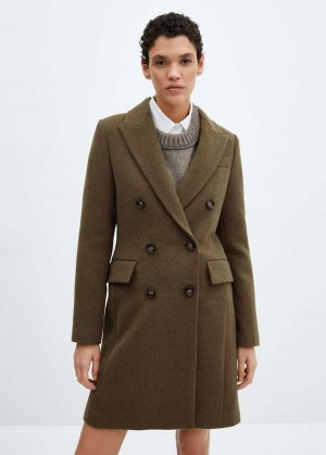 Mango Lapels Vlna Coat | MNG-26489