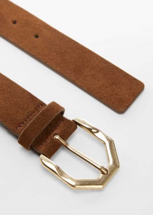 Mango Læder Belt With Contrasting Přezkou | MNG-23015