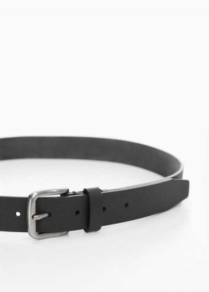 Mango Læder Belt With Square Přezkou | MNG-21192