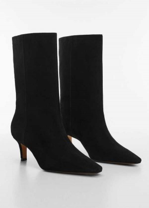 Mango Læder Boots With Kitten Heels | MNG-23629