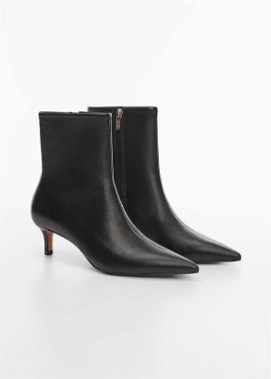 Mango Læder Boots With Kitten Heels | MNG-23626