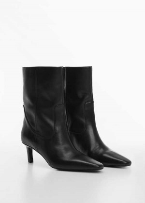 Mango Læder Boots With Kitten Heels | MNG-23570