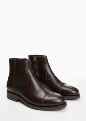 Mango Læder Chelsea Ankle Boots | MNG-21330