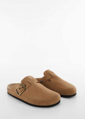 Mango Læder Clogs With Přezkou | MNG-23513