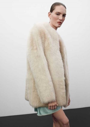 Mango Læder Coat With Fur-effect Interior | MNG-25185