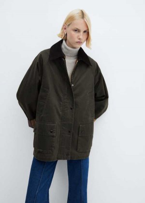 Mango Læder Coat With Lapels | MNG-26399