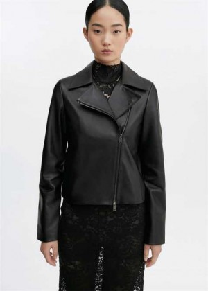 Mango Læder Cyklistické Jacket | MNG-25177