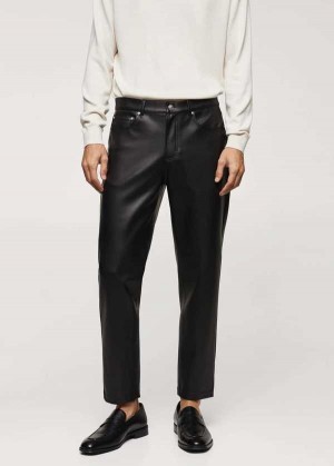 Mango Læder Effect Slim Fit Pants | MNG-22323